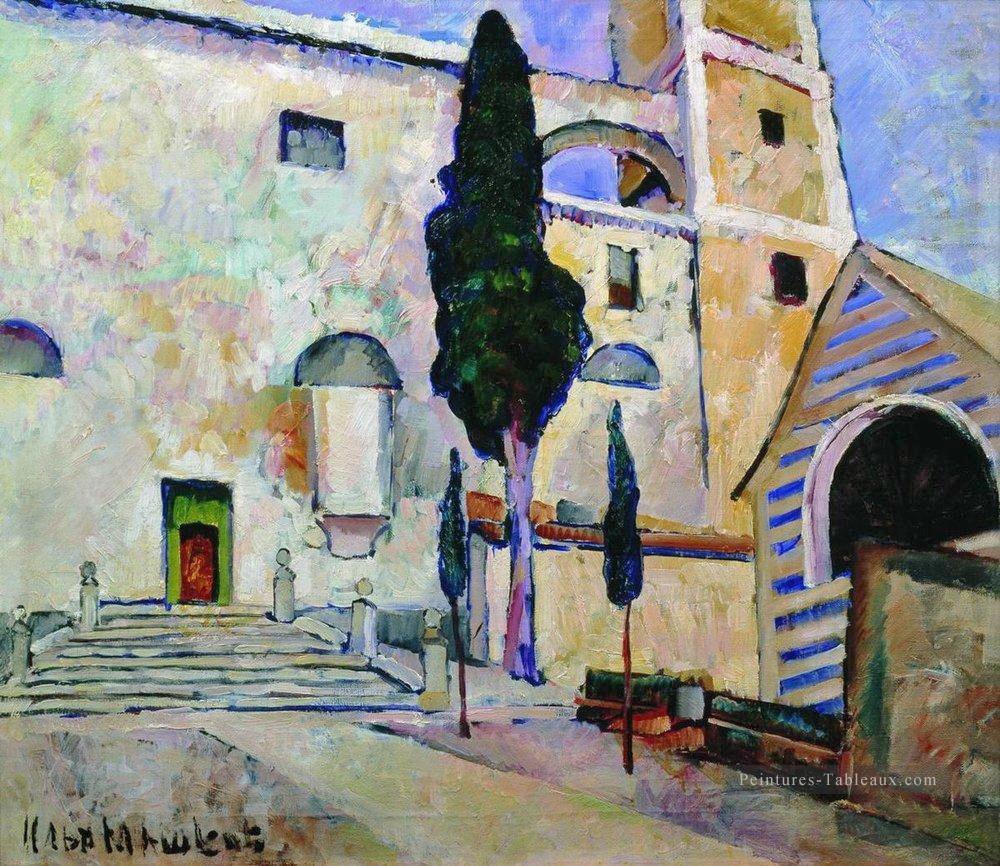 cyprès dans les murs de cathédrale Italie 1913 Ilya Mashkov Peintures à l'huile